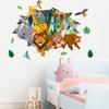2 Sheets/set Waterproof Background Decor Decals Cartoon Wallpaper Animal Wall Stickers  Dormitory