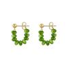2022 Trendy Light Luxury Green Stud Hoop Earrings for Women