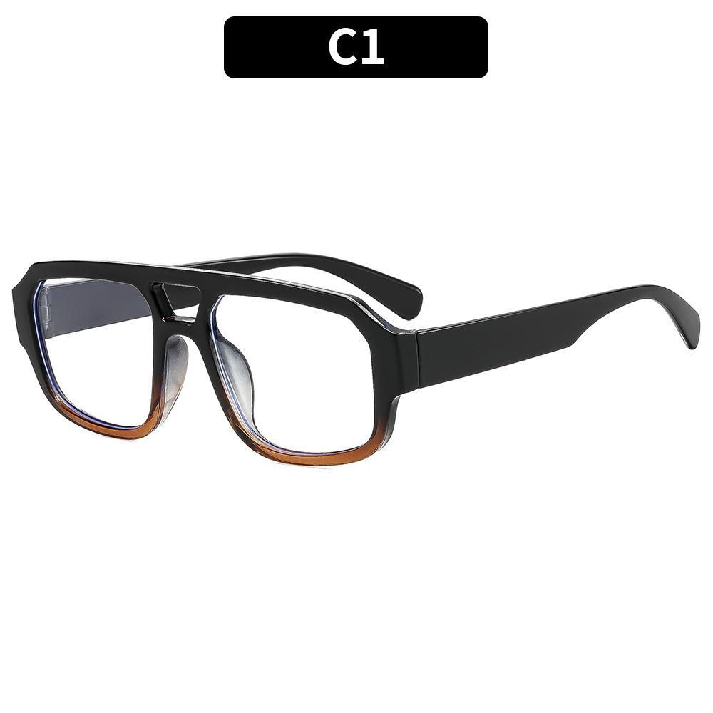 Women s eyeglasses - unisex fashion square frame double bridge glasses