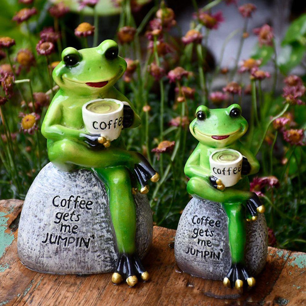Frog Sitting On Stone Personalized Collectible Frog Statue Mascot Frog  Figurine Garden Decoration