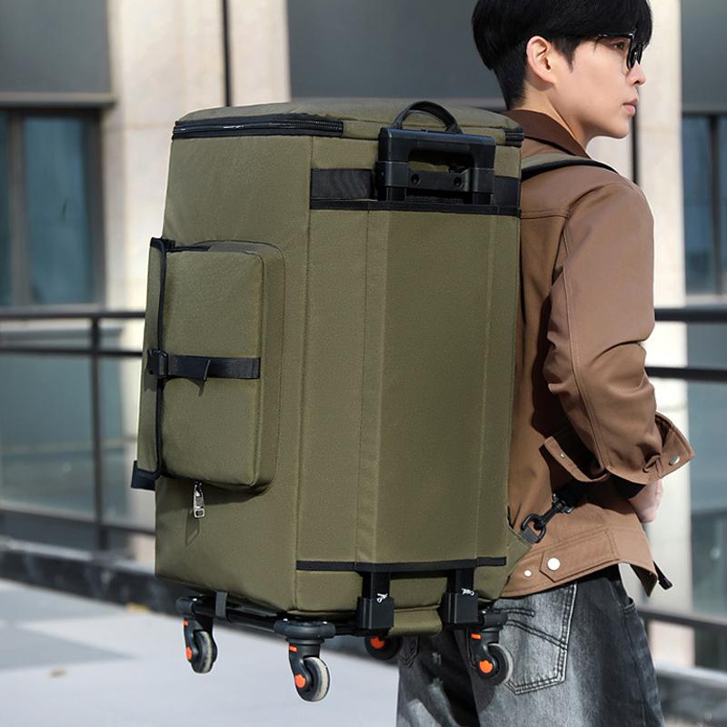 Large-capacity Detachable Trolley Case, Packing Equipment, Folding Luggage Bag, Travel Bag, Lightweight Wheel Bag, Cross-border Large Backpack
