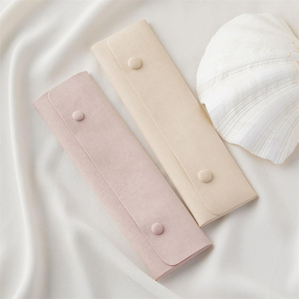 Neue Mikrofaser Halsketten Aufbewahrungstasche Armbandbeutel Tragbare Schmuck Organizer Taschen Damen Multifunktionale Druckknopf-Tasche