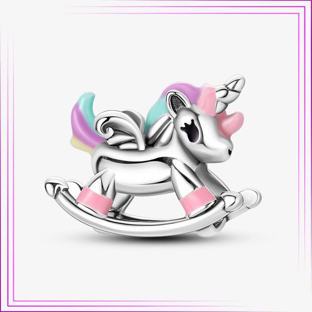 925 Sterling Sølv Hjerte Blomst Luftballong Flamingo Rosa Sjarm Plata De Ley Bil Katt Perle DIY For Originalt Armbånd Smykker