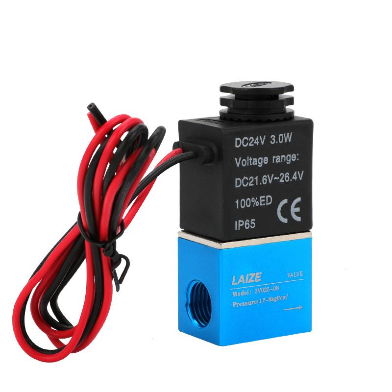 2v025-08-DC24V AC220V AC380V DC12V Pneumatic two-position two-way 2/2 solenoid control air valve one in and one out