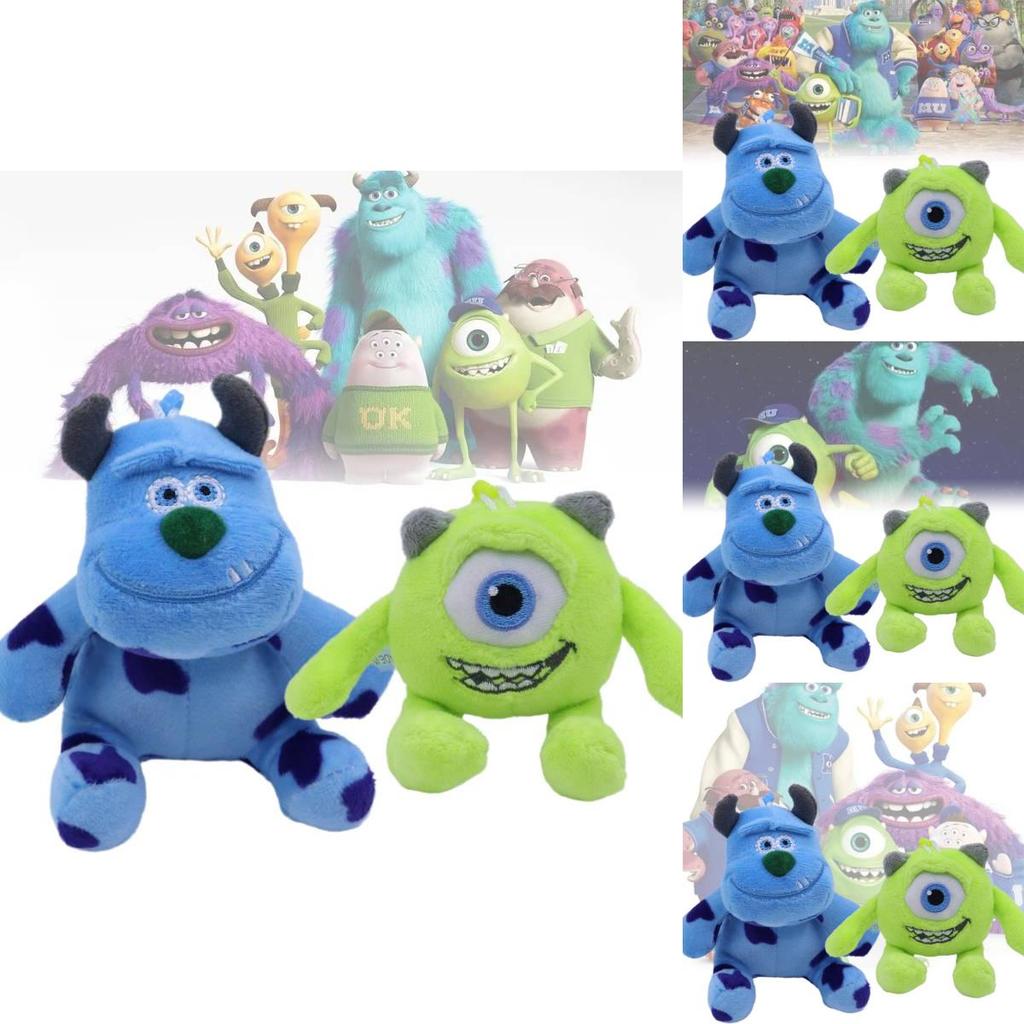 Adorable Monsters University Mike Wazowski Sulley Plush Keychain With Soft Short Plush Material