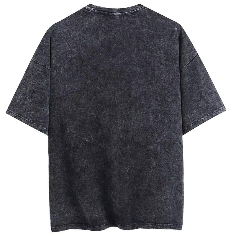 Herrenmode Bedrucktes Retro Gewaschenes T-Shirt 2026 Neue Ankunft Bedruckter Rundhals Kurzarm Sommerurlaub Reise Lässiges Oberteil