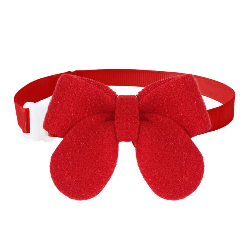 New Plush Bow Pet Collar Dog Decorative Bow Tie Adjustable Webbing Cat Neck Ring