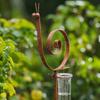 Metal Snail Rain Gauge Outdoor Garden Decoration Rustic Patina Finish Spiral Design Yard Rain Measurement Tool