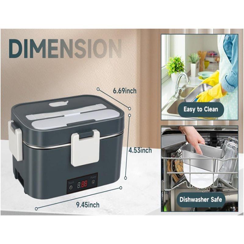 A25F-Electric Lunch Box Portable Food Warmer With Fast Heating (1.8L) Ideal For Travel, Work, Or The Car EU Plug