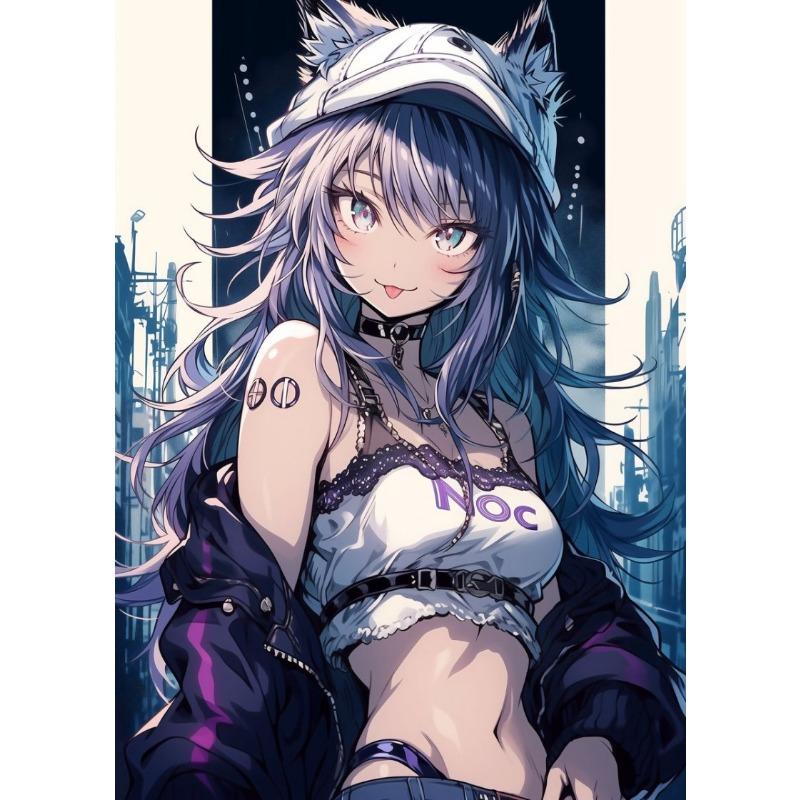 Cute Anime Girl Cat Ear Cool Girl Sexy Modern Fashion Poster Canvas Paintings Wall Art Pictures Playroom Home Decor