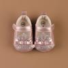 Flat Crown-Patterned Princess Shoes for Newborn Girls Aged 0-1, Featuring a PU Butterfly Knot And Glittery Design, Perfect for Spring And Summer