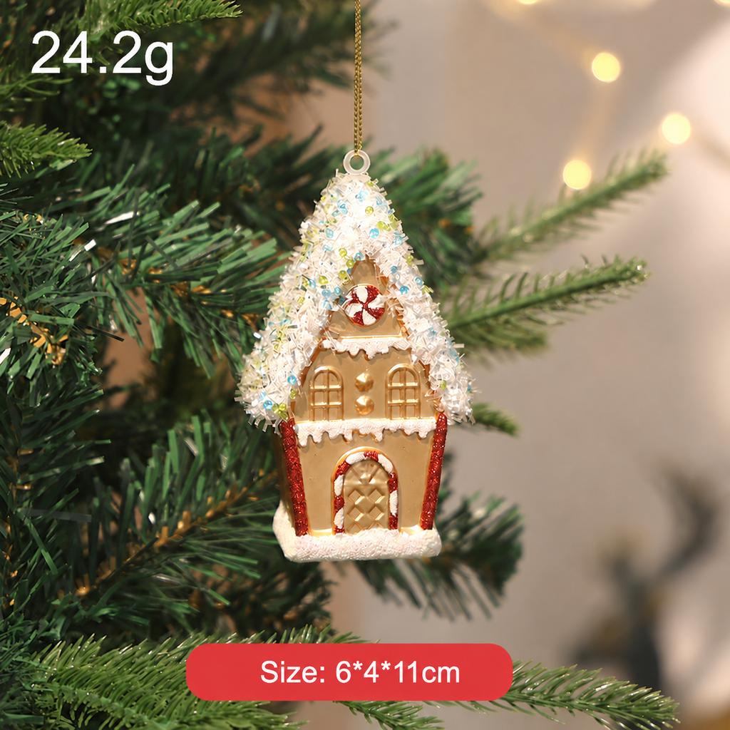 New Year Cute Cartoon Electroplated Plastic Christmas Hanging Ornament Xmas Tree Decoration Pendant for Holiday Festival Decor