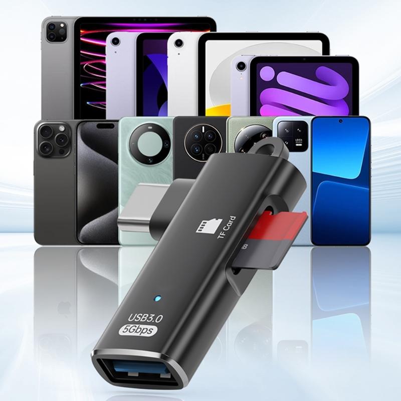 Aluminum USB Type C Data Link Small Storage Card Reader USB Rapid Processor For Camera Laptop Phone Tablet And Computer