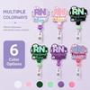Retractable Structure Nurse Badge Reel Delicate Beaded Craft Beaded Badge Reel  Gift Choice