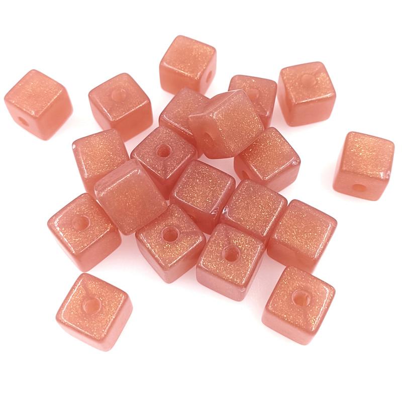 Creative Bracelet Necklace Beaded Material Fashion Creative 10pcs Thin Shimmer Jewelry Accessories Merwoman Three-dimensional Square Beads