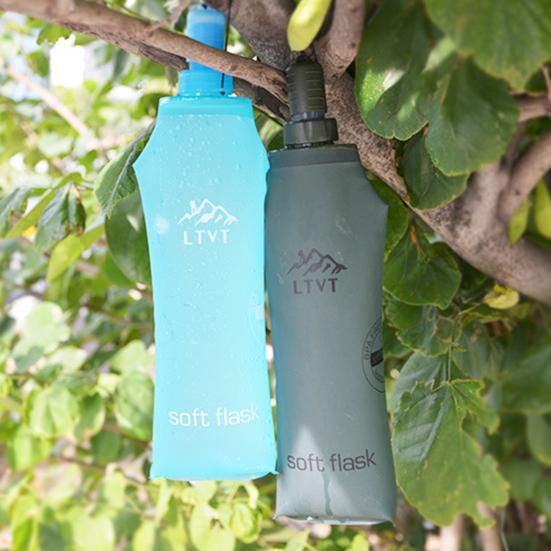 500ML Sports Soft Water Bottle Leakproof Safe No Odor Food Grade Thick Foldable Portable Mountaineering Cycling Camping Traveling Water Bottle