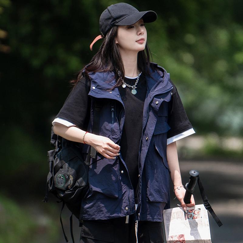 Outdoor Workwear Vest Summer Thin Breathable Men's And Women's Multi-ket Mountain Climbing Outerwear Functional Wind oulder