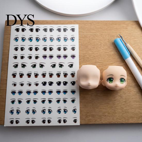 DIY Soft Clay Craft Supplies Eye Stickers for Dolls, Water Transfer Decals, Multi Size Anime Decorative Crafts Realistic Colorful Eyes Crafting