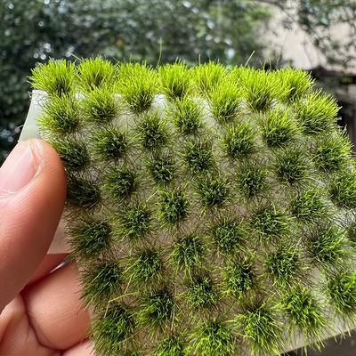 91 Stück/Karton 8mm Grasbüschel Szenenmodell Miniatur Vegetation Materialien DIY Eisenbahn Sandtisch Rasen Layout Bausatz Diorama Zubehör
