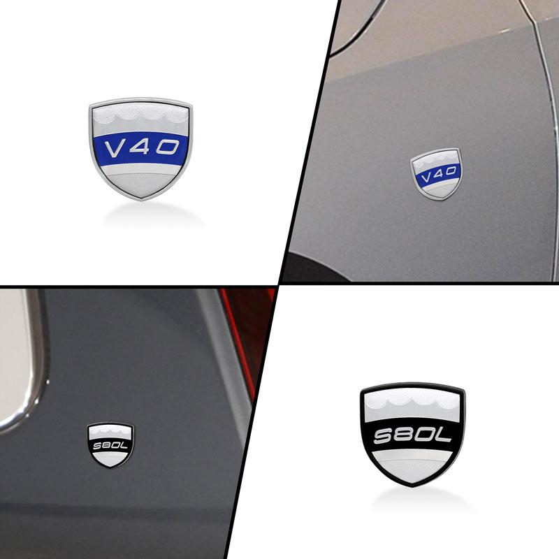 3D Metal Chrome Car Fender Sticker Side Emblem Badge For Volvo V40 V60 S90 V90 S60 S80 XC60 XC40 S80L Logo Auto Accessories