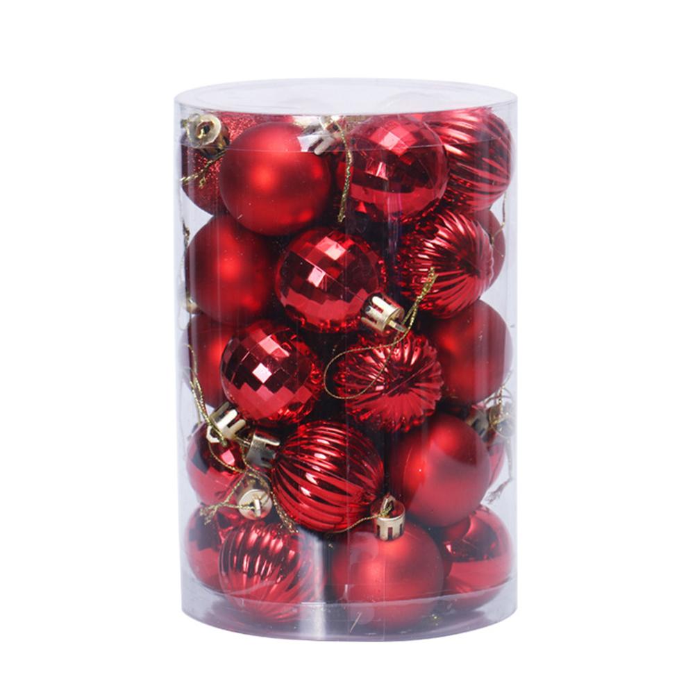 34PCS Christmas Ball Ornament Set 40mm Diameter Plastic Baubles for Seasonal For Holiday Decorating with Shatterproof Material