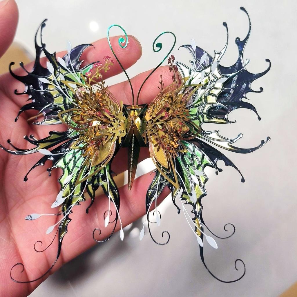 Artistic Metal Butterfly Puzzle 3d Diy Handmade Creative Decoration Relaxing Intellectual Toy Perfect Birthday Gift for Ladies