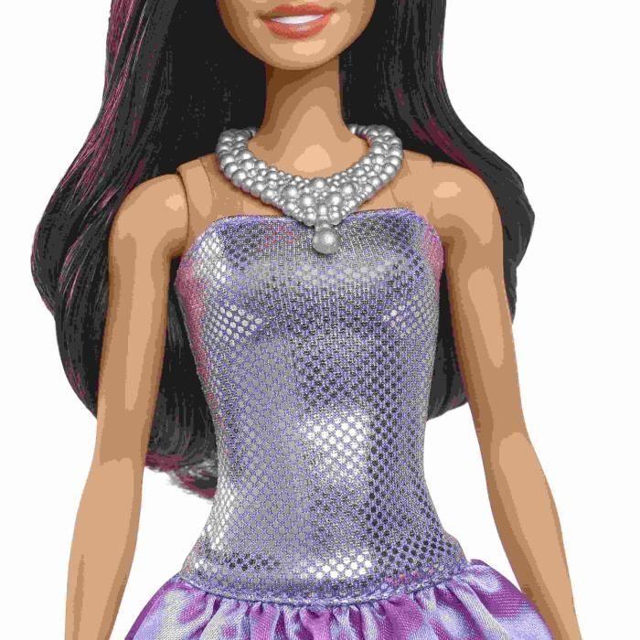 Barbie-fashionistas-poupée brune en robe violette - 3 ans+ - hyt92