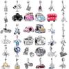 New 925 Silver Travel Series Passport Airplane Car Charms Fit Original Bracelet Keychain DIY Bead Women For Jewelry Making Gift
