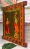 Handmade Radha Krishna Painting: Vintage Wooden Window Wall Decor