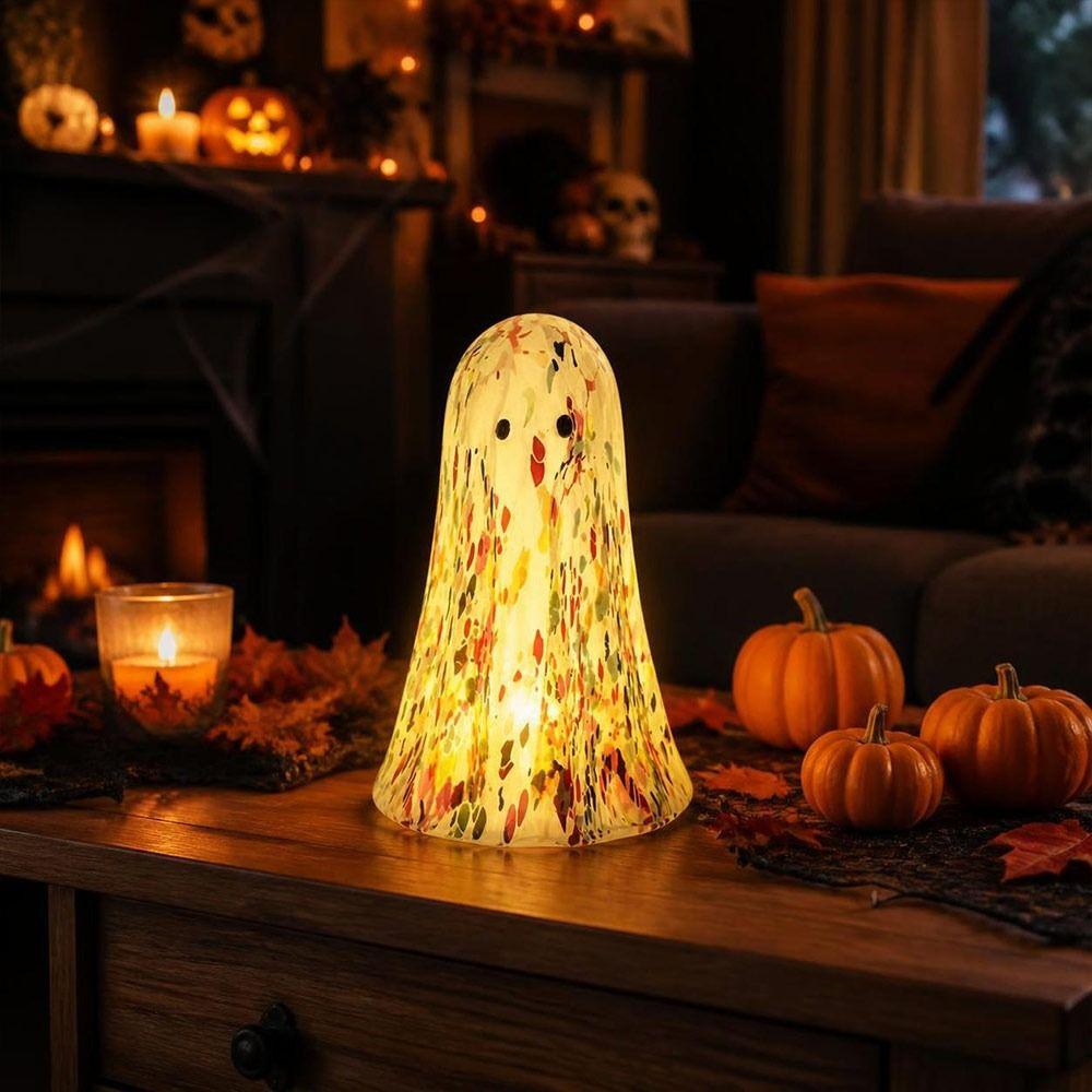 Colorful or White Light Up Ghost Figurine Portable Halloween Ghost Decoration Tabletop Decoration
