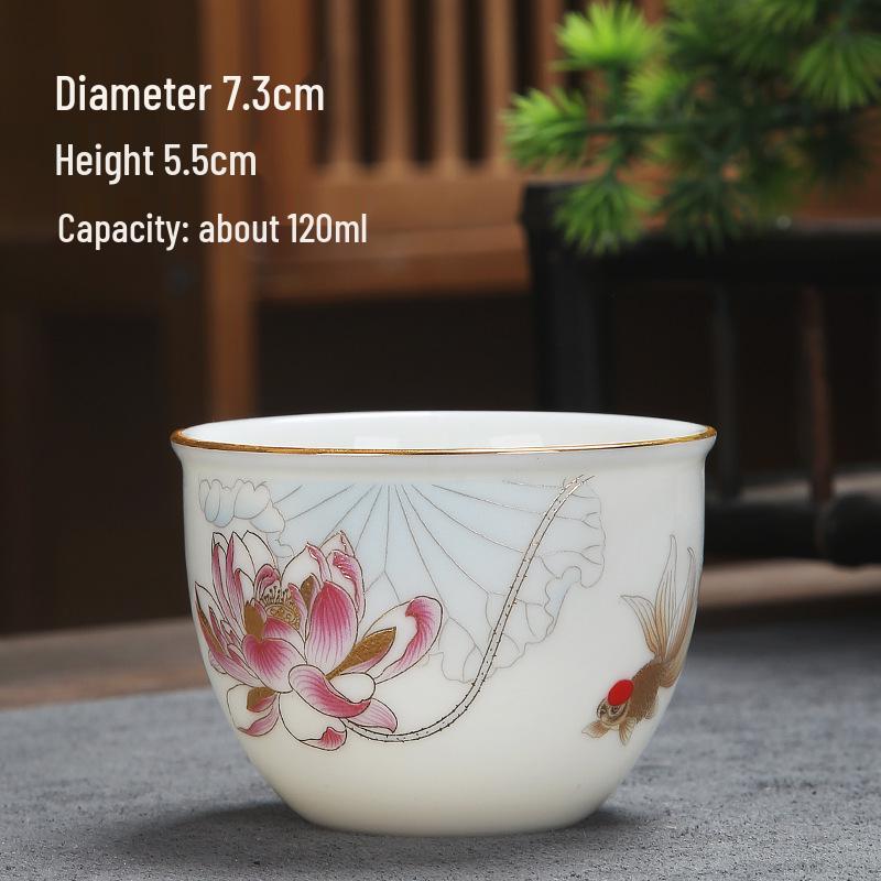 Sheep Fat Jade Porcelain Teacup: Chinese Ceramic Master Cup for Tea Tasting