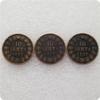 Antique Greek 10 Lepta Copper Coins (1833, 1836, 1837)
