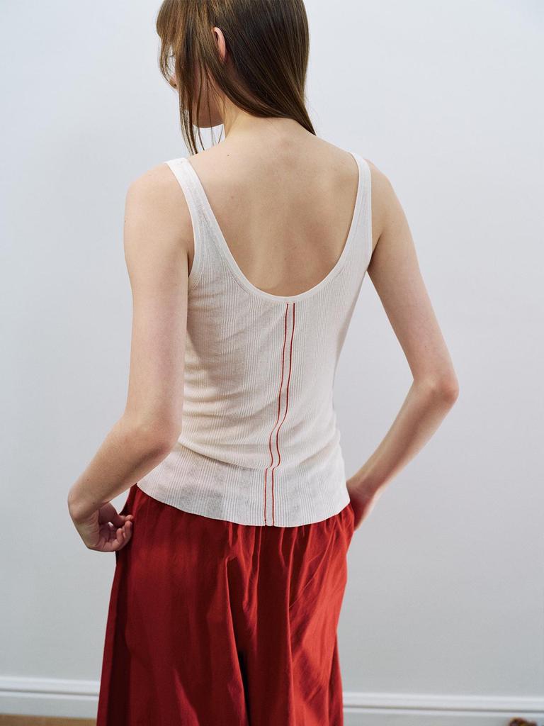 Spring Casual Tencel Linen Rib Knit Tank Top - Women’s Versatile Solid Color