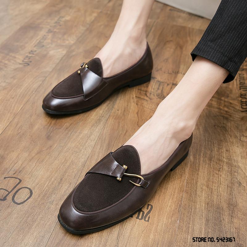 Fashion Fashion Suede Patchwork Monk Strap For Men Casual Oxford Gentleman Shoes Formal Wedding Prom Dress Homecoming Zapatillas Hombre