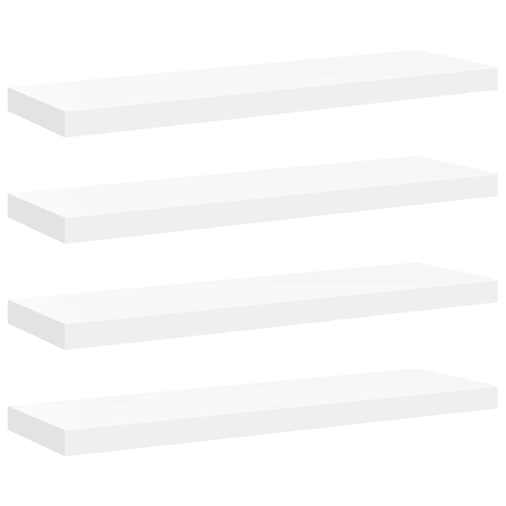 Floating Shelves Set 4 Pcs White 80 X 23.5 X 3.8 Cm MDF