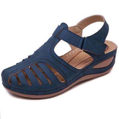 Nowe sandały damskie Vintage sandały na koturnie klamra Casual szycie kobiet buty kobiece damskie platformy Retro Sandalias Plus rozmiar