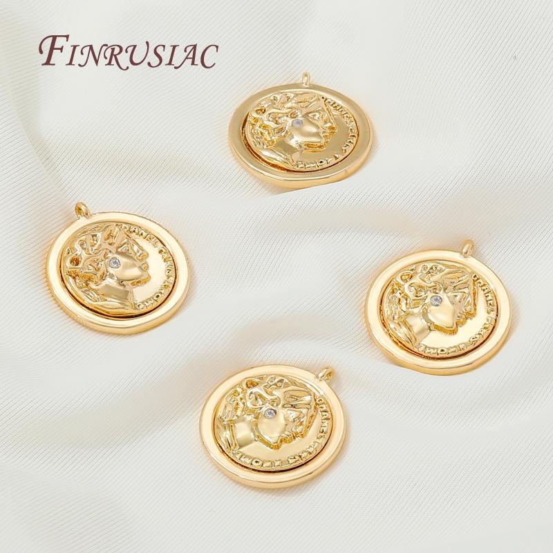 Pendants For Earrings 18K Gold Plated Elizabeth Charms For Jewelry,Decorative Pendant,DIY Jewelry Making Supplies