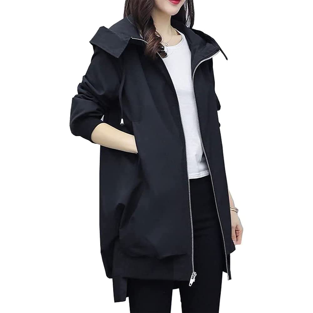 CLAZOLIY Mountain Hooded Trench Longer Solid CL147 Women's Parka, Coat, Length, Color, Lined, Breathable, Windproof, Spring/Autumn, (JP, Alphabet, L,