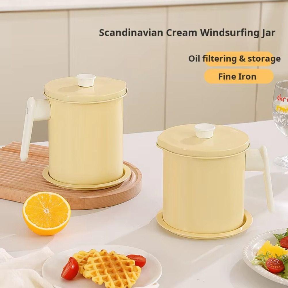 BPA-Free Grease Separator Anti-Leakage Stainless Steel Strainer Oil Filter Pot  Deep Frying