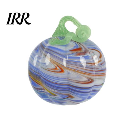 Pumpkin Ornament Mini Hand Blown Glass Ornament, Collectible Thanksgiving Halloween Decoration Faux Crystal Hanging for Fall, Harvest Unique Gift