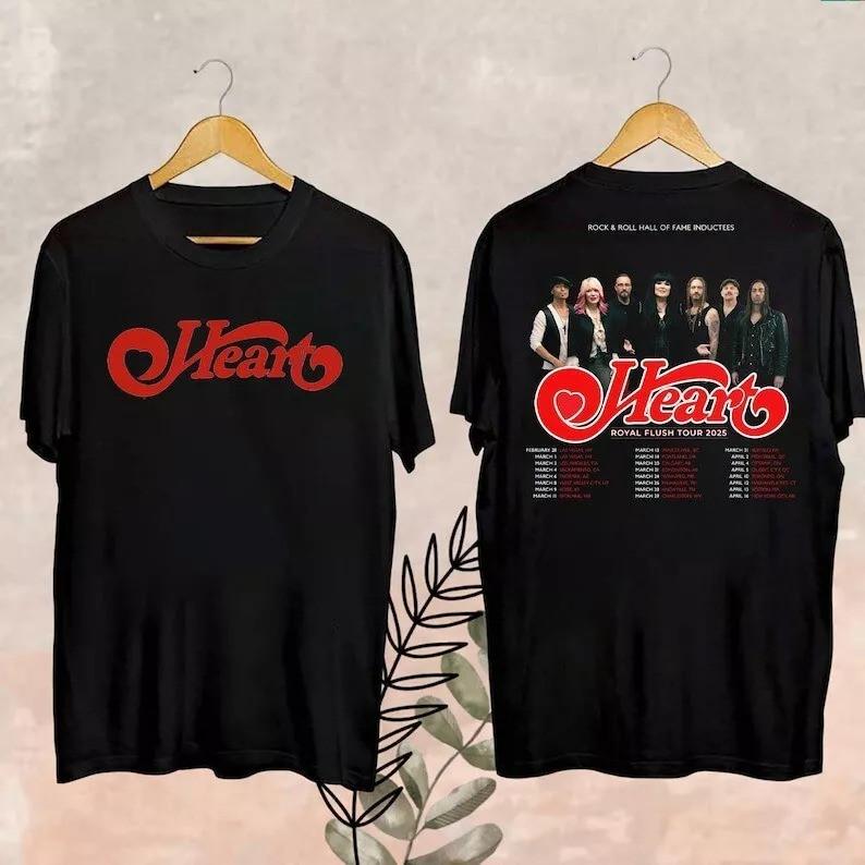2025 Heart Band Royal Flush Tour T-Shirt A162 Unisex T-Shirt XXXL