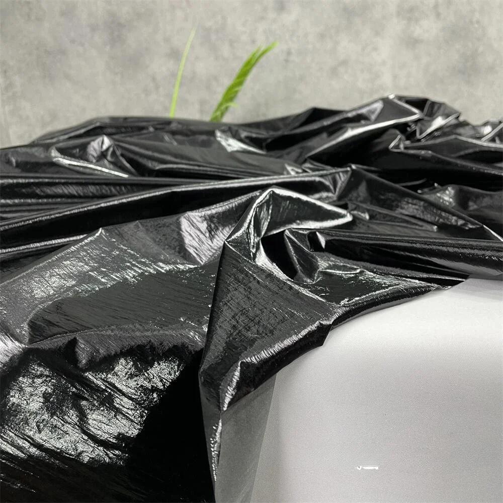 100x150cm Pu Leather Chameleon Waterproof Down Coat Fabric Glossy Symphony Gradient for Leather Jacket Fabric Materials