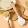 ZISIZ Wooden Long Handle Pot Brush
