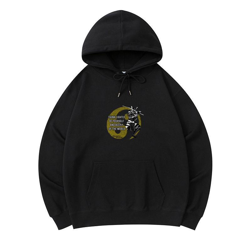 

300 GSM Men s Healthy Cotton Hoodies Samurai Musashi Miyamoto Print Premium Cotton Sweatshirt