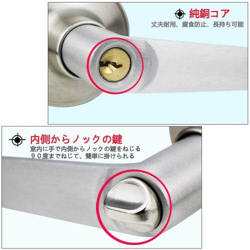 Silver Zinc Alloy Door Handle with Lock, Suitable for Indoor Toilets, Bedrooms, Entryways, Rooms, and Outdoors, Bathrooms. More Durable and Wear-Resis