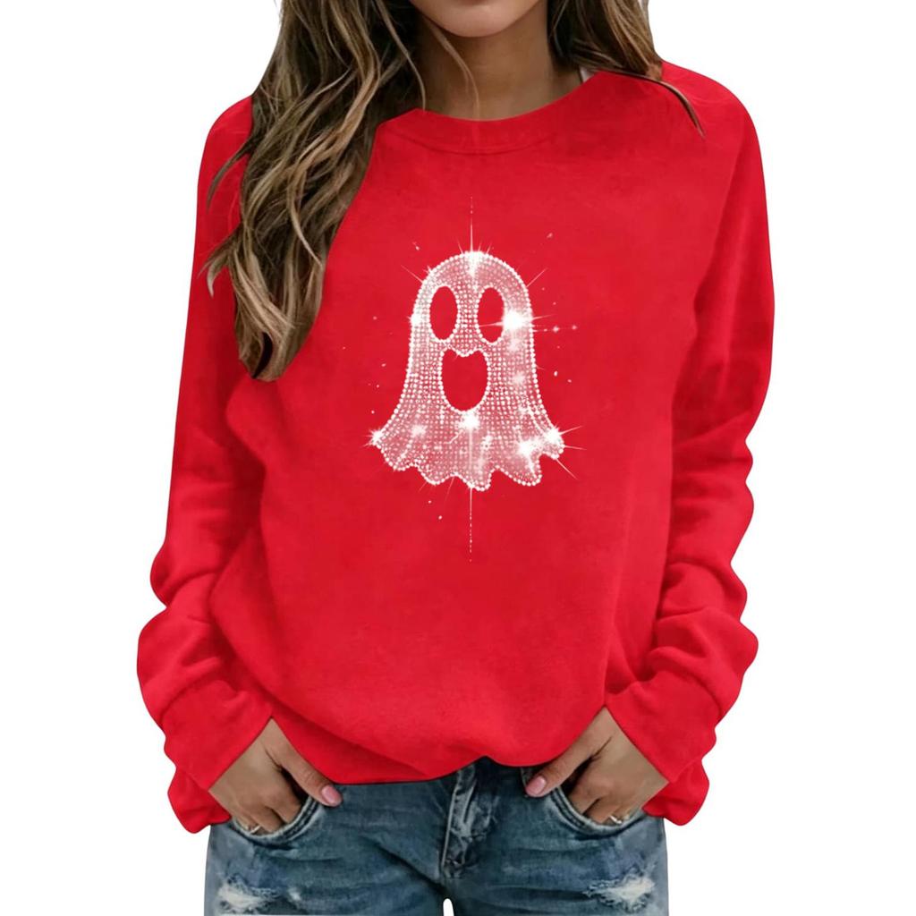Women's Fashionable and Casual Halloween Print Pullover Hoodie