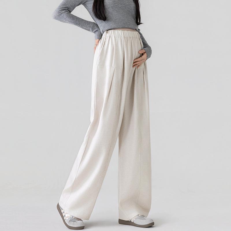 Spring/Summer 2026 Maternity Drawstring Pants: Lyocell Tencel Linen, Loose Fit, Large Size, Casual, No Belly Support L