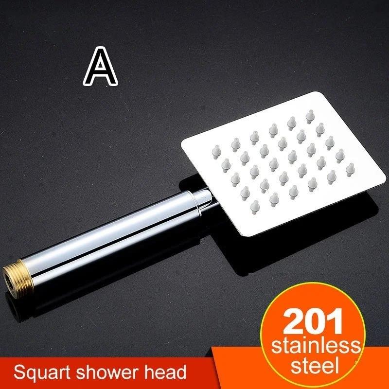 

Универсальная ручная душевая лейка из нержавеющей стали с большой ручкой для душа, душевая система с тропическим душем, смеситель для душа в ванной комнате A