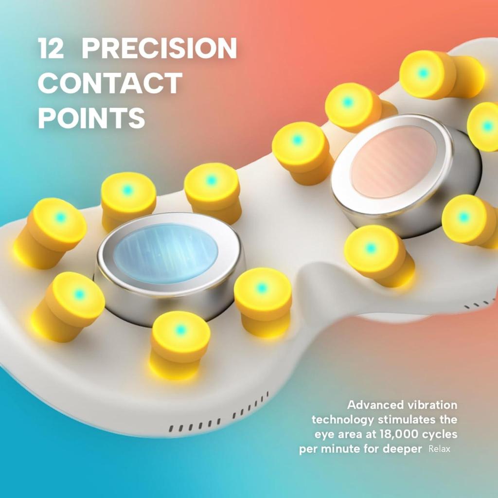 New Smart Eye Massager Point Deep Massage Eye Mask Soothing Vibration Eye Care Device with Cooling Function for Eye Strain Puffiness Relieve Fatigue