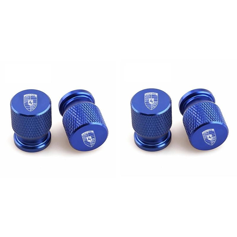 4Pcs Alloy Car Wheel Tire Valve Cap Stem Dust Cover For Porsche Cayenne Panamera Macan 911 718 Taycan Boxster Cayman 918 Sticker